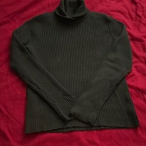 Lauren Ralph Lauren Black Ribbed Cowl Turtleneck Sweater